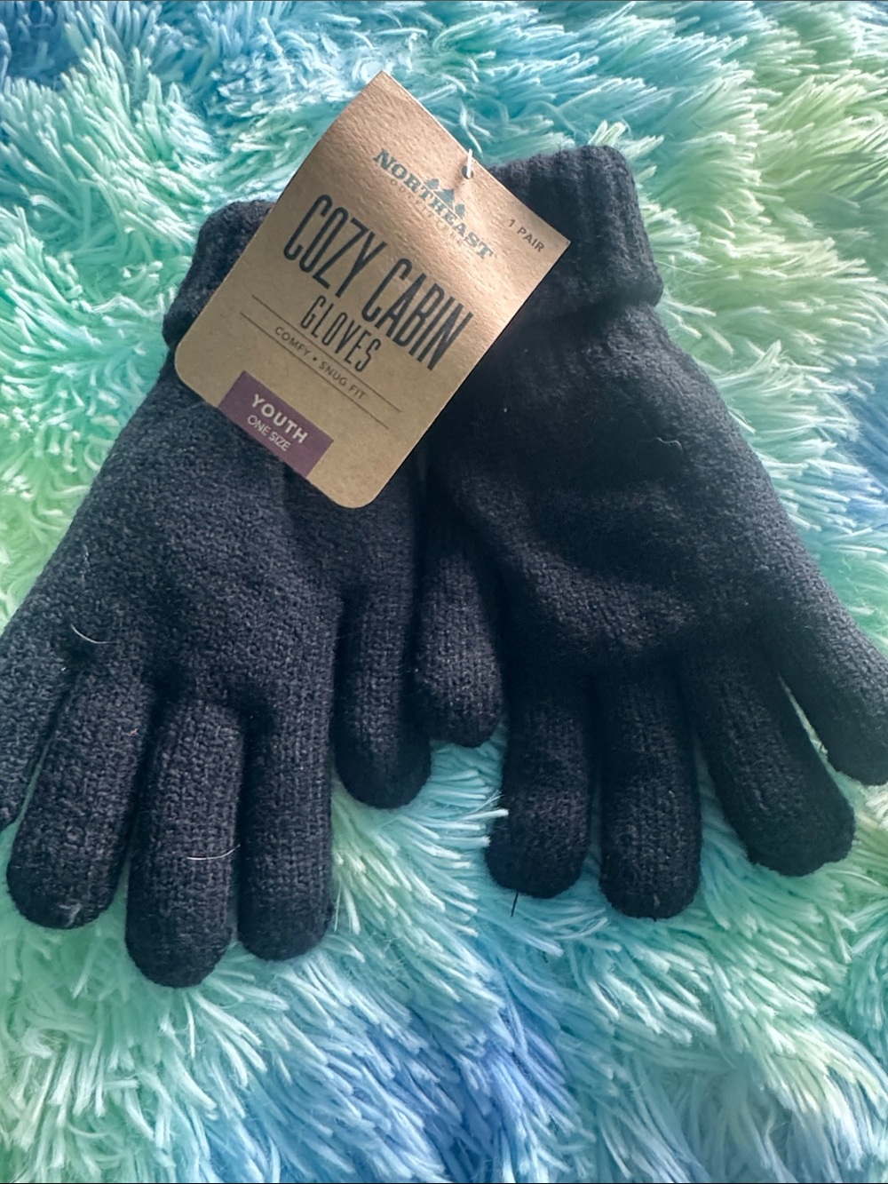 Cozy Cabin Youth Gloves - Black